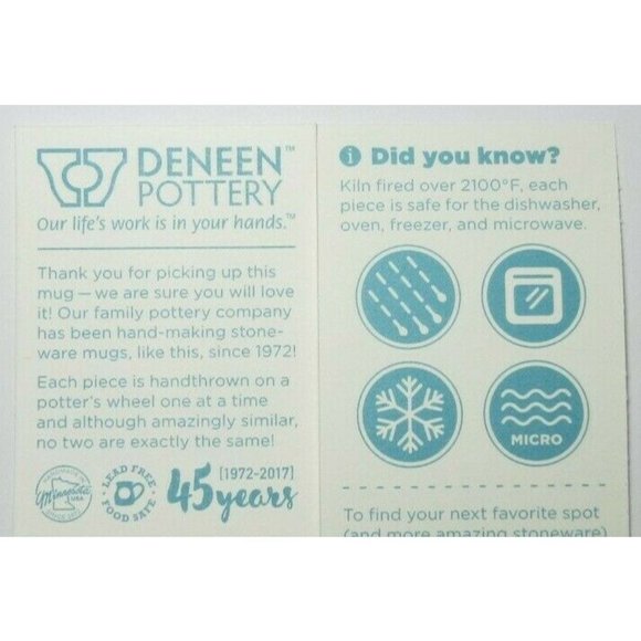 NEW Red Rock Canyon National Park Handthrown John Deneen Pottery Blue Mug 2018 - Picture 7 of 7